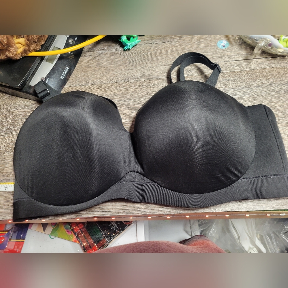 Cacique NWOT Black Bra Comfort Bliss Strapless Size 42F